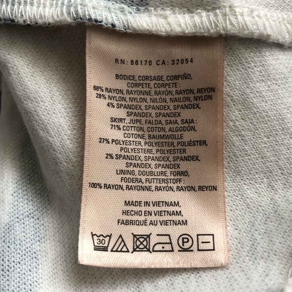 Anthropologie HD in Paris Ardmore Dress in blue and white print. Size: 4 - Picture 11 of 12